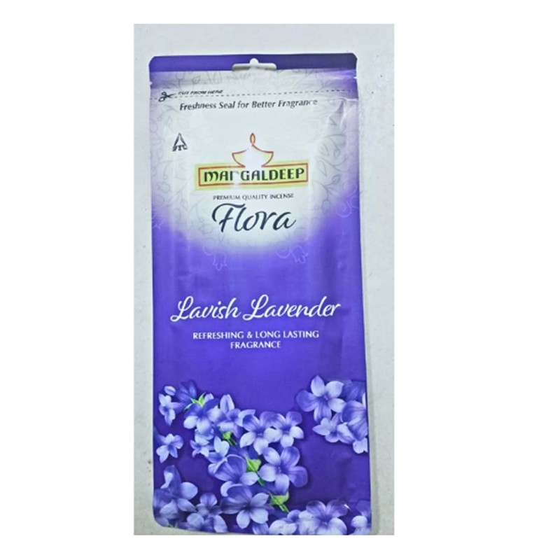 MANGALDEEP AGARBATI FLORA LAVISH LAVENDER 125G.