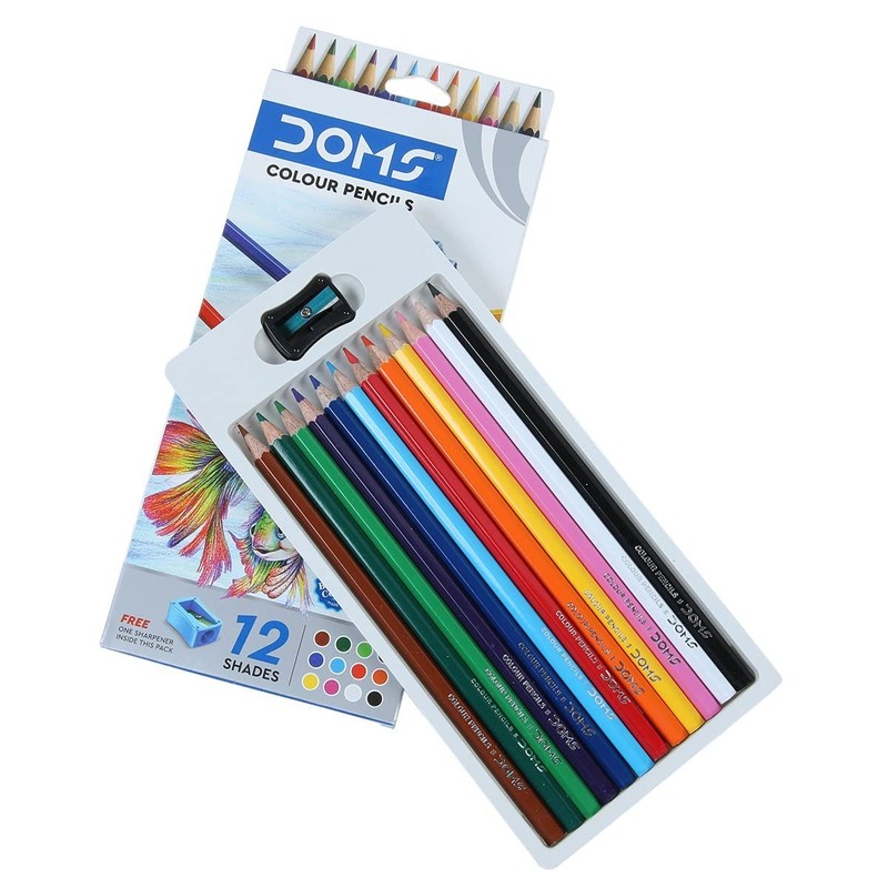 DOMS COLOUR PENCIL 12SHADE F.SC ART3445
