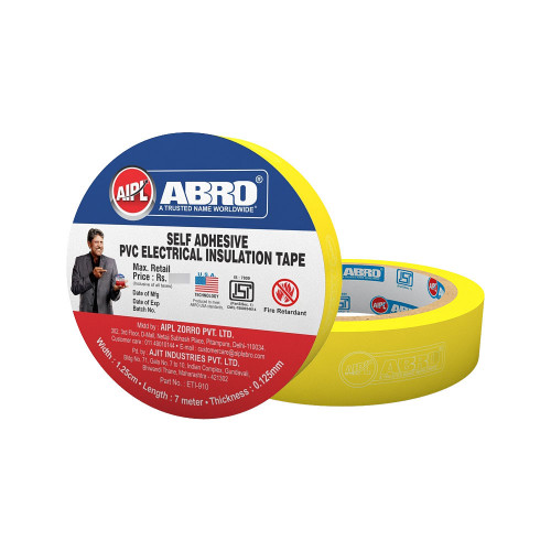 ABRO INSULATION TAPE 18MMX8MTR YELLOW