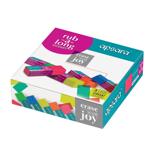 APSARA SCHOOL ERASER RUB-A-LONG 5X1PKT