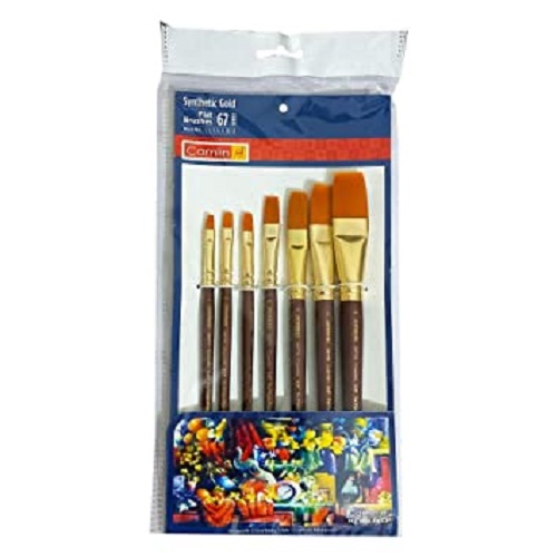 CAMEL DRAWING BRUSH SYNTHETIC GOLD FLAT 7X1SET