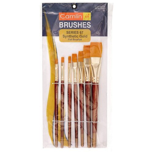 CAMEL DRAWING BRUSH SYNTHETIC GOLD ROUND 7X1SET