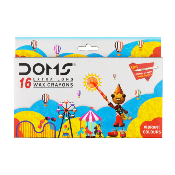 DOMS WAX CRAYONS 16 SHADES ART NO- 3449