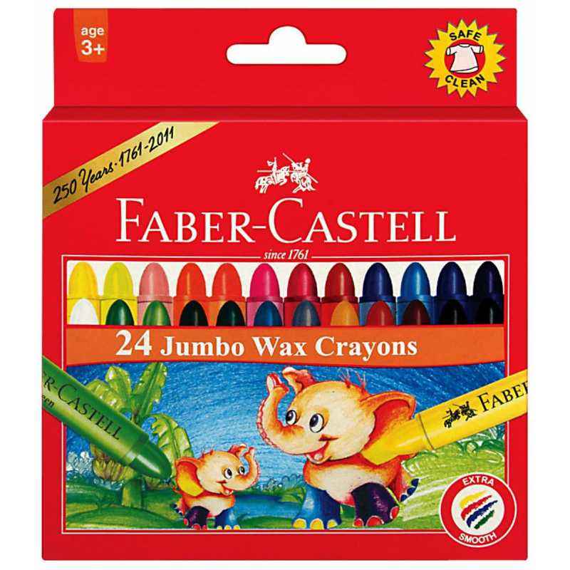 FABER-CASTELL COLOUR WAX CRAYONS 24SHADE 120039