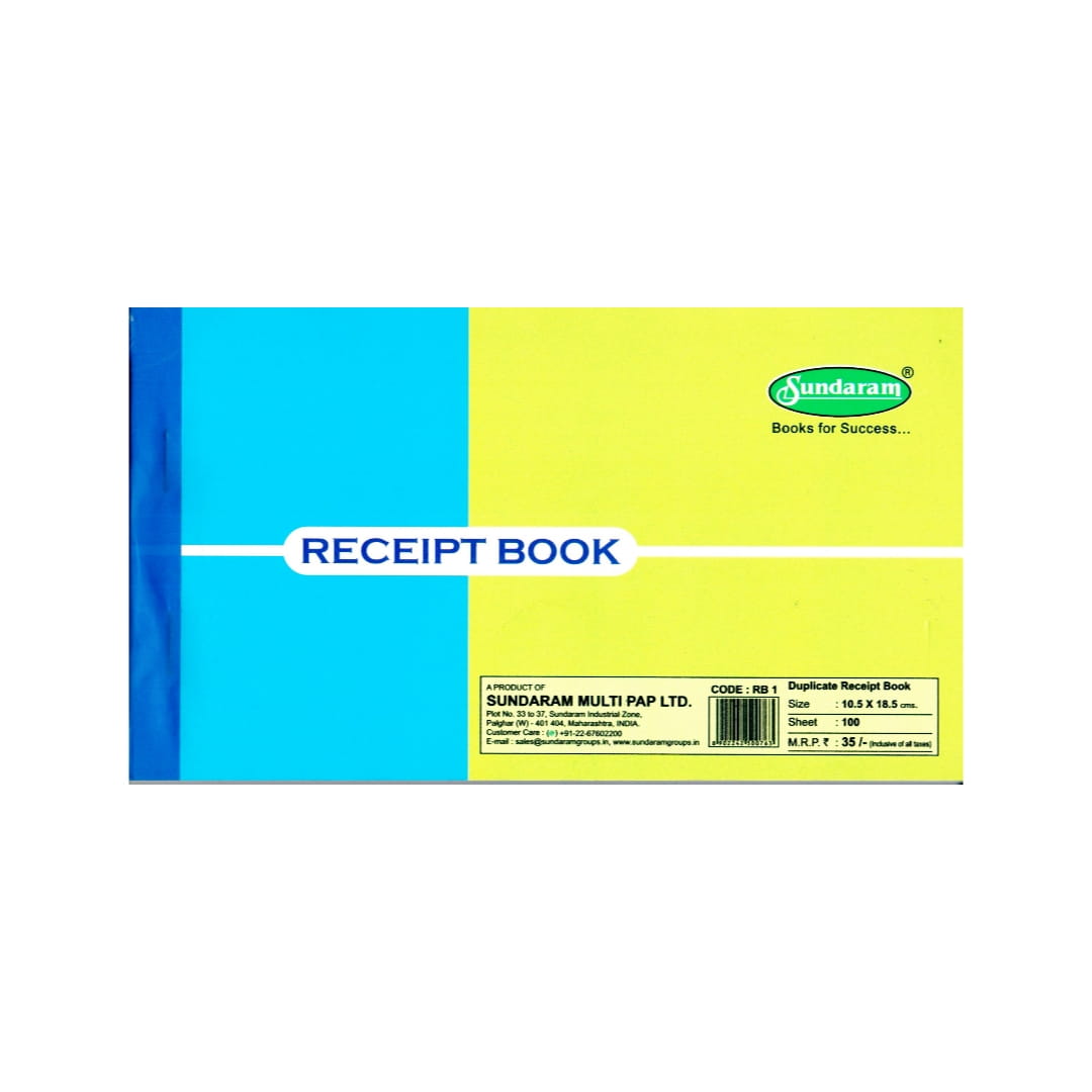 SUNDARAM RECEIPT BOOK 1 1 (100LEAVES) RB 1